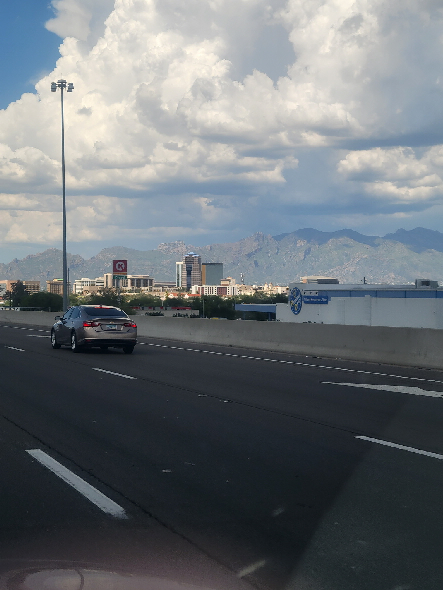 Tucson skyline from the highway