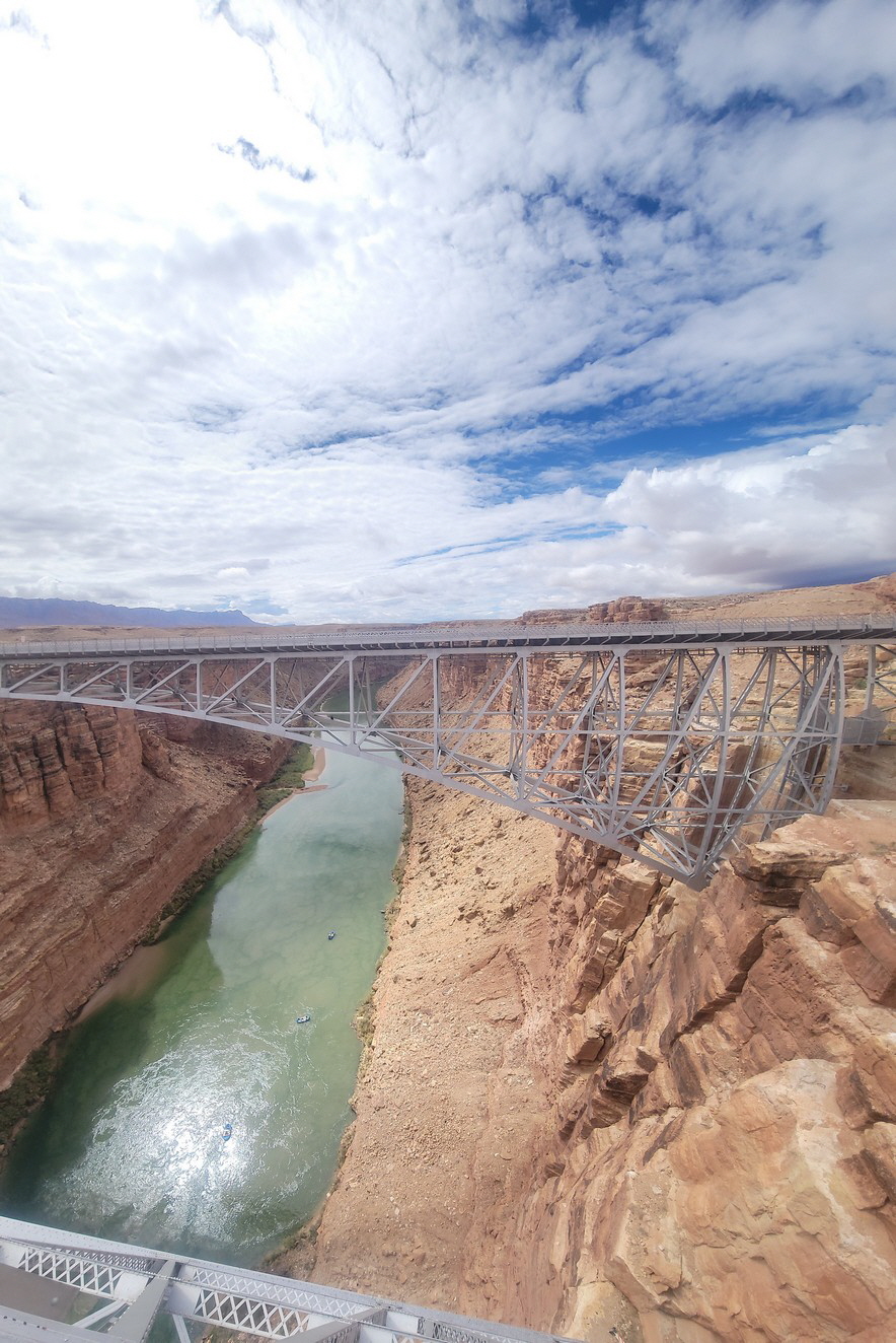 Navajo Bridge over the Colorado River, heading for the north rim of the Grand Canyon
